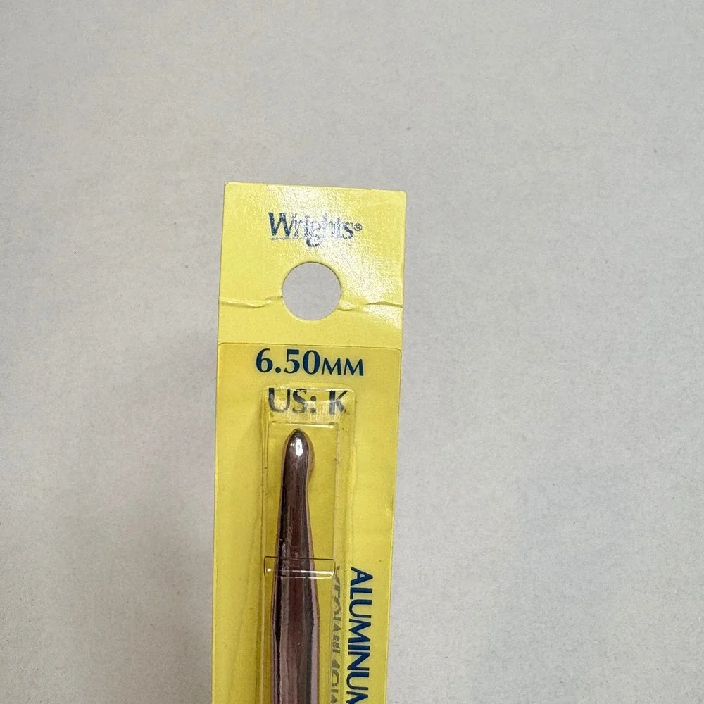 Yarn Bee M-13 Acrylic & Wrights K 6.5mm Aluminum Crochet Hook Set New